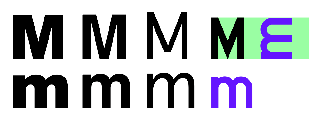 Uppercase and lowercase m comparison